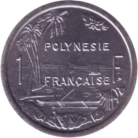 Монета 1 франк. 2004 год, Французская Полинезия. UNC.