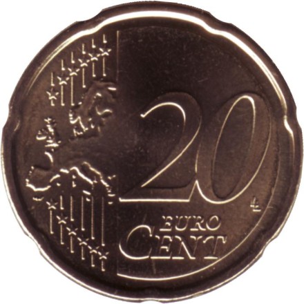 Монета 20 центов. 2021 год, Эстония.
