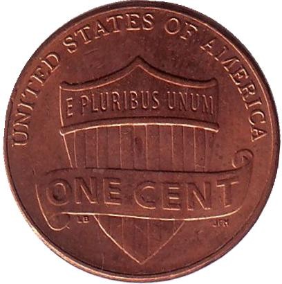 Монета 1 цент. 2010 год (D), США.