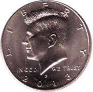Монета 1/2 доллара (50 центов), 2013 год (P), США. Джон Кеннеди. Монета 1/2 доллара (50 центов), 2013 год (P), США. Джон Кеннеди.
