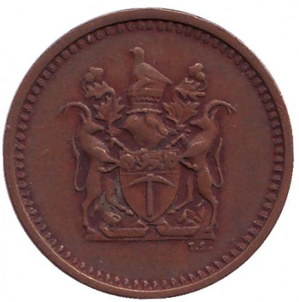 Монета 1 цент. 1970 год, Родезия. Из обращения.