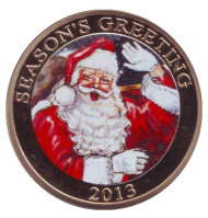 Рождество. Поздравление с праздником. Сувенирный жетон. 2013 год.