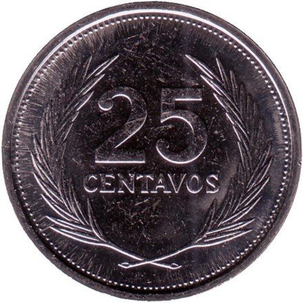 Монета 25 сентаво. 1994 год, Сальвадор. Франциско Морасан.