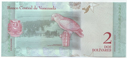 Банкнота 2 боливара. 2018 год, Венесуэла.
