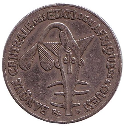 Монета 50 франков. 2004 год, Западные Африканские штаты. Монета 50 франков. 2004 год, Западные Африканские штаты.