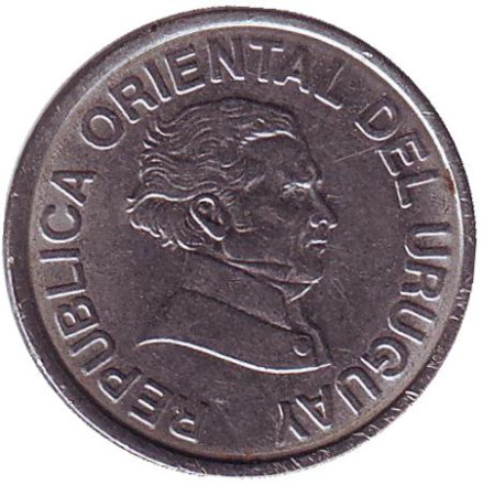 Монета 50 сентесимо. 1994 год, Уругвай.
