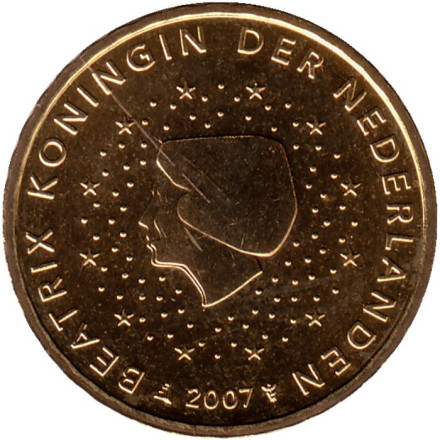Монета 10 центов. 2007 год, Нидерланды.