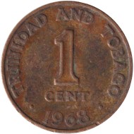 Монета 1 цент. 1968 год, Тринидад и Тобаго. Монета 1 цент. 1968 год, Тринидад и Тобаго.
