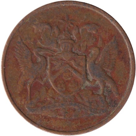 Монета 1 цент. 1968 год, Тринидад и Тобаго.