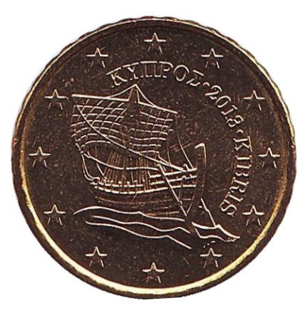 Монета 10 центов. 2013 год, Кипр.