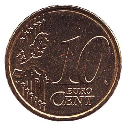 Монета 10 центов. 2013 год, Кипр. Монета 10 центов. 2013 год, Кипр.