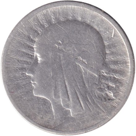 Монета 2 злотых. 1933 год, Польша. Королева Ядвига.