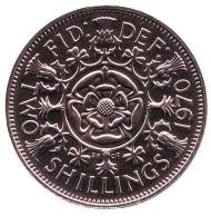 Монета 2 шиллинга. 1970 год, Великобритания. Монета 2 шиллинга. 1970 год, Великобритания.