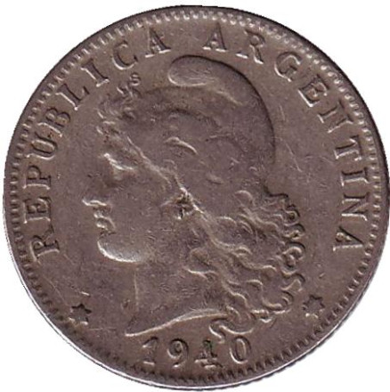 Монета 20 сентаво. 1940 год, Аргентина.