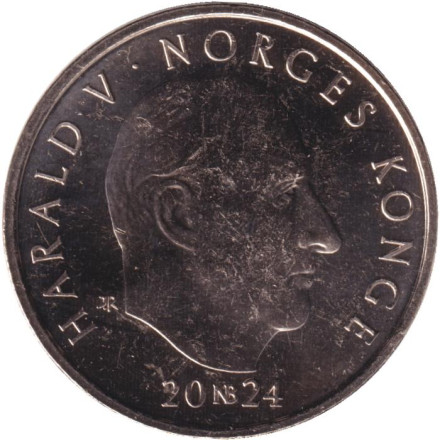 Монета 20 крон. 2024 год, Норвегия. 750 лет Земскому закону Ландслов. Монета 20 крон. 2024 год, Норвегия. 750 лет Земскому закону Ландслов.