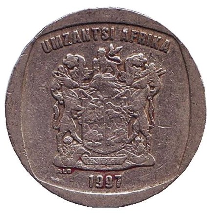 Монета 2 ранда. 1997 год, ЮАР. Антилопа. Монета 2 ранда. 1997 год, ЮАР. Антилопа.