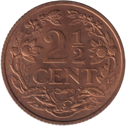 Монета 2,5 цента. 1959 год, Нидерландские Антильские острова.