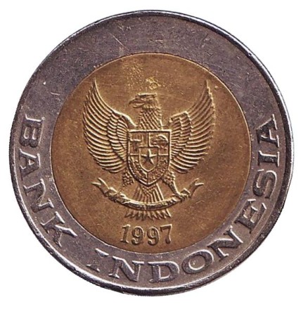 Монета 1000 рупий. 1997 год, Индонезия. Пальма.