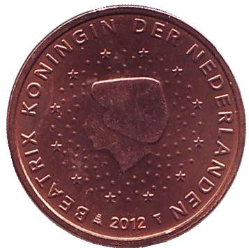 Монета 1 цент. 2012 год, Нидерланды.