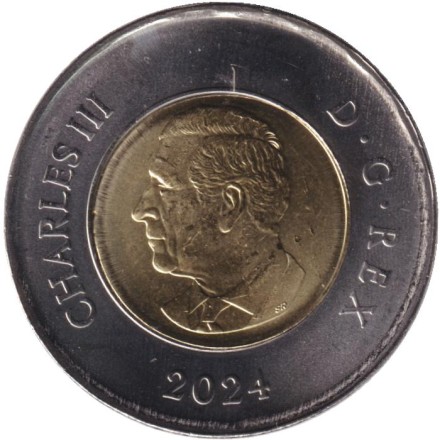 Монета 2 доллара. 2024 год, Канада. 100 лет Королевским военно-воздушным силам Канады.