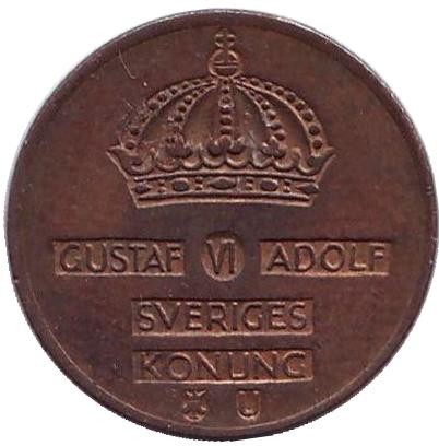 Монета 1 эре. 1970 год, Швеция.(U)