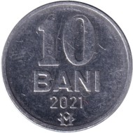 Монета 10 бани. 2021 год, Молдавия.