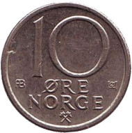 Монета 10 эре. 1979 год, Норвегия. Монета 10 эре. 1979 год, Норвегия.