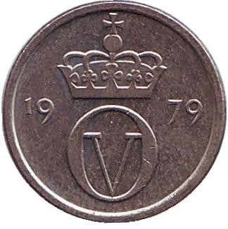 Монета 10 эре. 1979 год, Норвегия. Монета 10 эре. 1979 год, Норвегия.