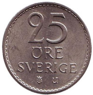 Монета 25 эре. 1972 год, Швеция. Монета 25 эре. 1972 год, Швеция.