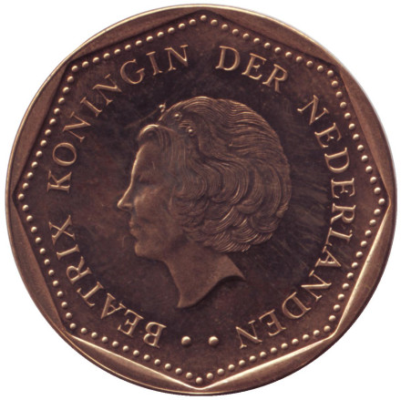 Монета 2,5 гульдена. 2013 год, Нидерландские Антильские острова. Монета 2,5 гульдена. 2013 год, Нидерландские Антильские острова.