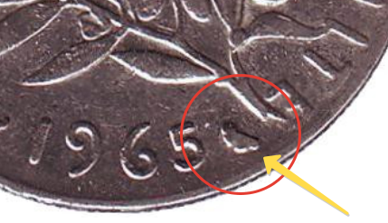 Монета 1 франк. 1965 год, Франция. Тип 1. Монета 1 франк. 1965 год, Франция. Тип 1.