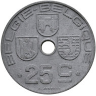 Монета 25 сантимов. 1946 год, Бельгия. (Belgie-Belgique) Монета 25 сантимов. 1946 год, Бельгия. (Belgie-Belgique)