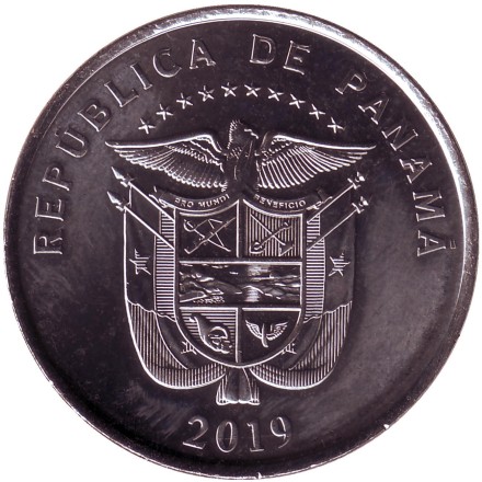 Монета 1/2 бальбоа. 2019 год, Панама. UNC. Васко Нуньес де Бальбоа. Монета 1/2 бальбоа. 2019 год, Панама. UNC. Васко Нуньес де Бальбоа.