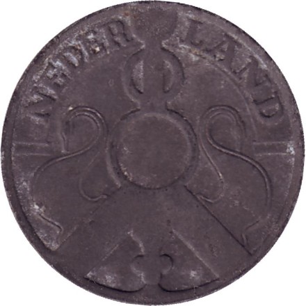 Монета 2,5 цента. 1941 год, Нидерланды. (Цинк).
