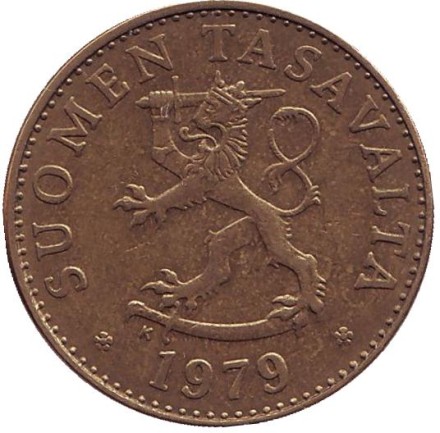 Монета 50 пенни. 1979 год, Финляндия.