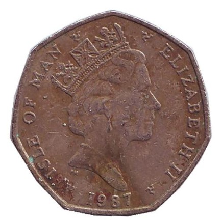 Монета 20 пенсов. 1987 год, Остров Мэн. Атлантическая сельдь. Монета 20 пенсов. 1987 год, Остров Мэн. Атлантическая сельдь.