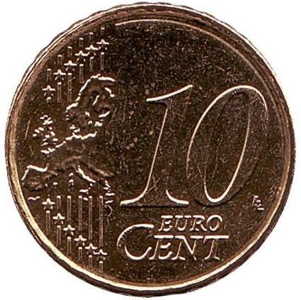 Монета 10 центов. 2017 год, Кипр. Монета 10 центов. 2017 год, Кипр.