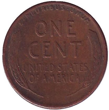 Монета 1 цент. 1950 год (D), США. Линкольн. Монета 1 цент. 1950 год (D), США. Линкольн.