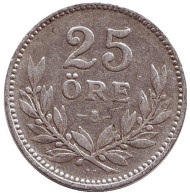 Монета 25 эре. 1927 год, Швеция. Монета 25 эре. 1927 год, Швеция.