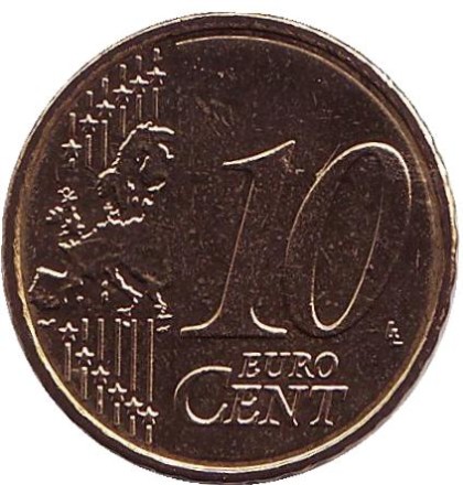 Монета 10 центов. 2013 год, Греция.