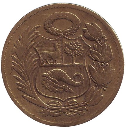 Монета 1 соль. 1951 год, Перу.