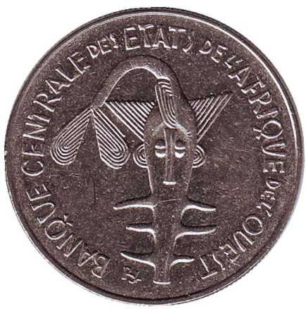 Монета 100 франков. 1987 год, Западные Африканские Штаты.