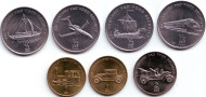 Транспорт. Набор монет Северной Кореи (7 шт.). 2002 год, Северная Корея.