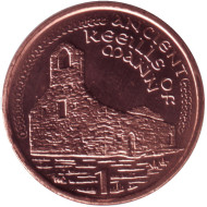 Монета 1 пенни. 2002 год, Остров Мэн. (AА) Руины древнего замка. Монета 1 пенни. 2002 год, Остров Мэн. (AА) Руины древнего замка.