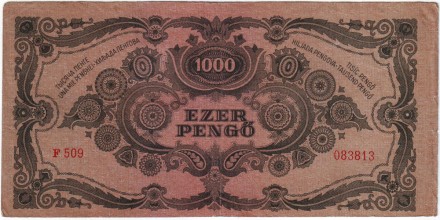 Банкнота 1000 пенге. 1945 год, Венгрия.