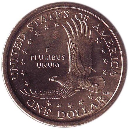 Сакагавея (Парящий орел), серия "Коренные американцы". 1 доллар, 2000 год (D), США. Сакагавея (Парящий орел), серия "Коренные американцы". 1 доллар, 2000 год (D), США.