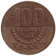 Монета 100 колонов. 2014 год, Коста-Рика. Монета 100 колонов. 2014 год, Коста-Рика.