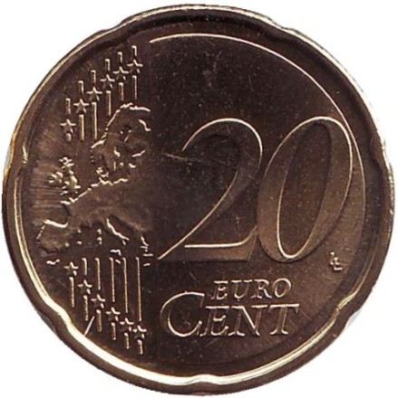 Монета 20 центов. 2011 год, Финляндия. Монета 20 центов. 2011 год, Финляндия.