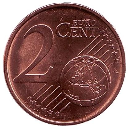 Монета 2 цента. 2005 год, Греция.
