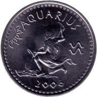 Монета 10 шиллингов. 2006 год, Сомалиленд. Серия "Знаки зодиака". Водолей. Монета 10 шиллингов. 2006 год, Сомалиленд. Серия "Знаки зодиака". Водолей.